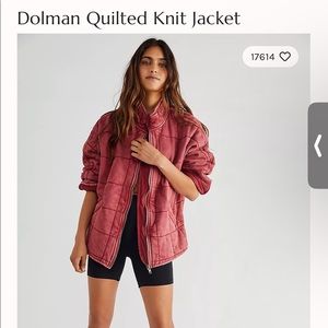 Free People Dolan Quilted Knit Jacket in Mauve